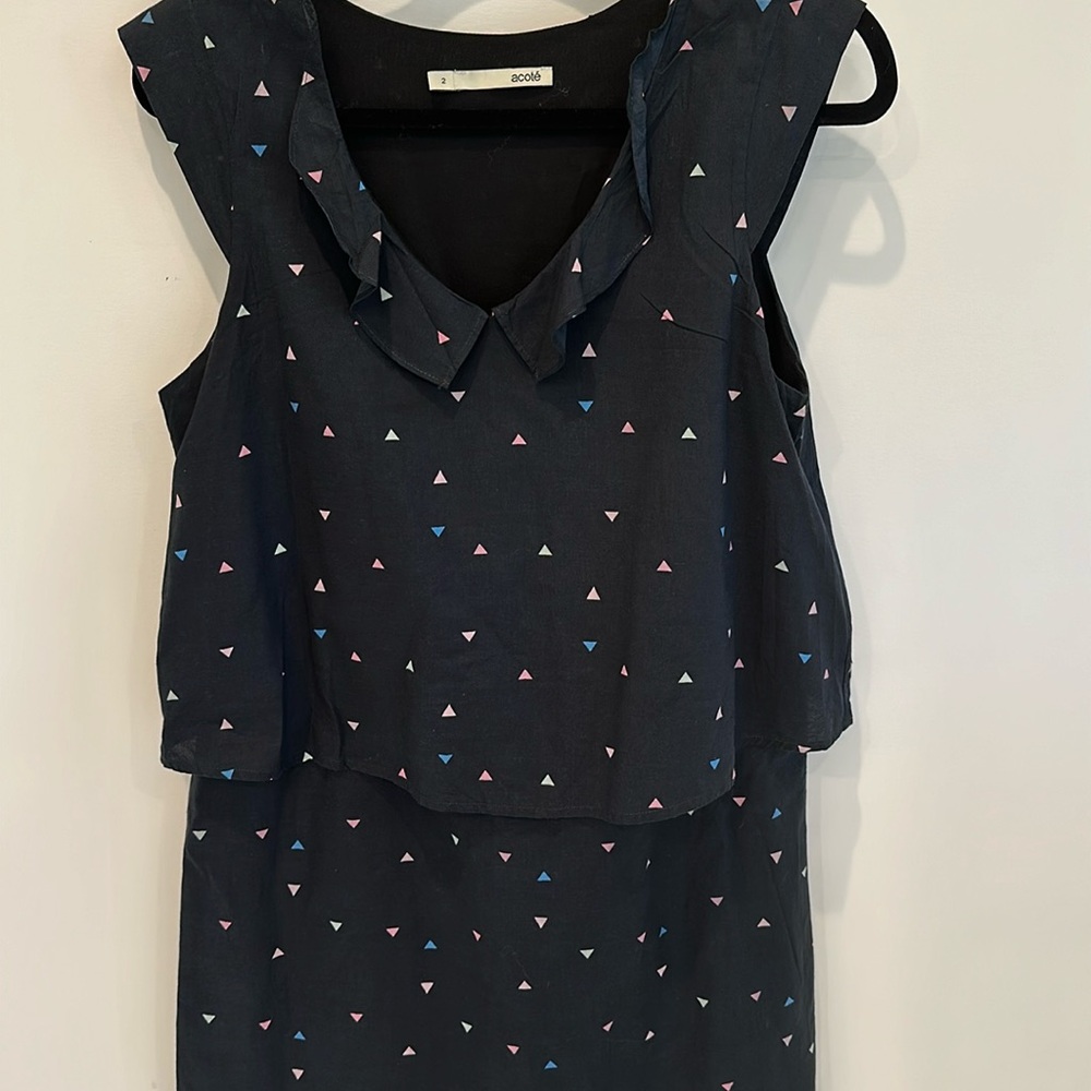 Acote cotton dress in navy blue